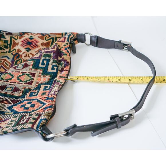 Sonoma Tapestry Carpet Aztec Hobo Shoulder Bag 12" Boho Cottagecore Whimsigoth - Picture 14 of 16